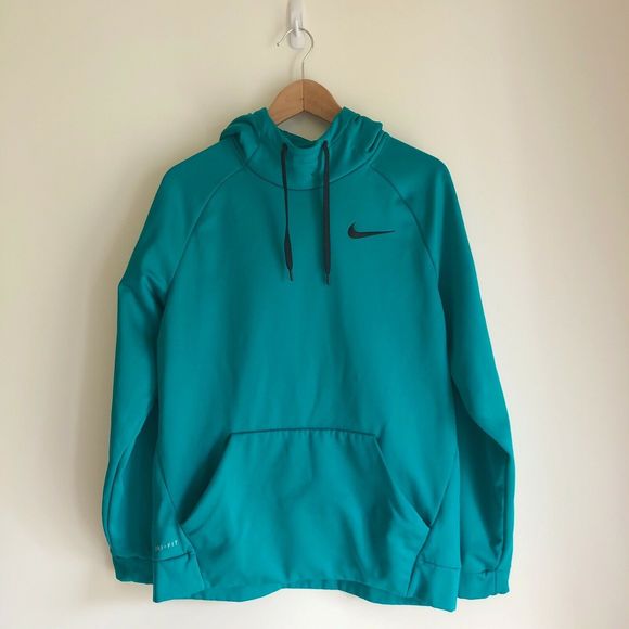 Nike Drifit Mens Pullover Hoodie Teal 